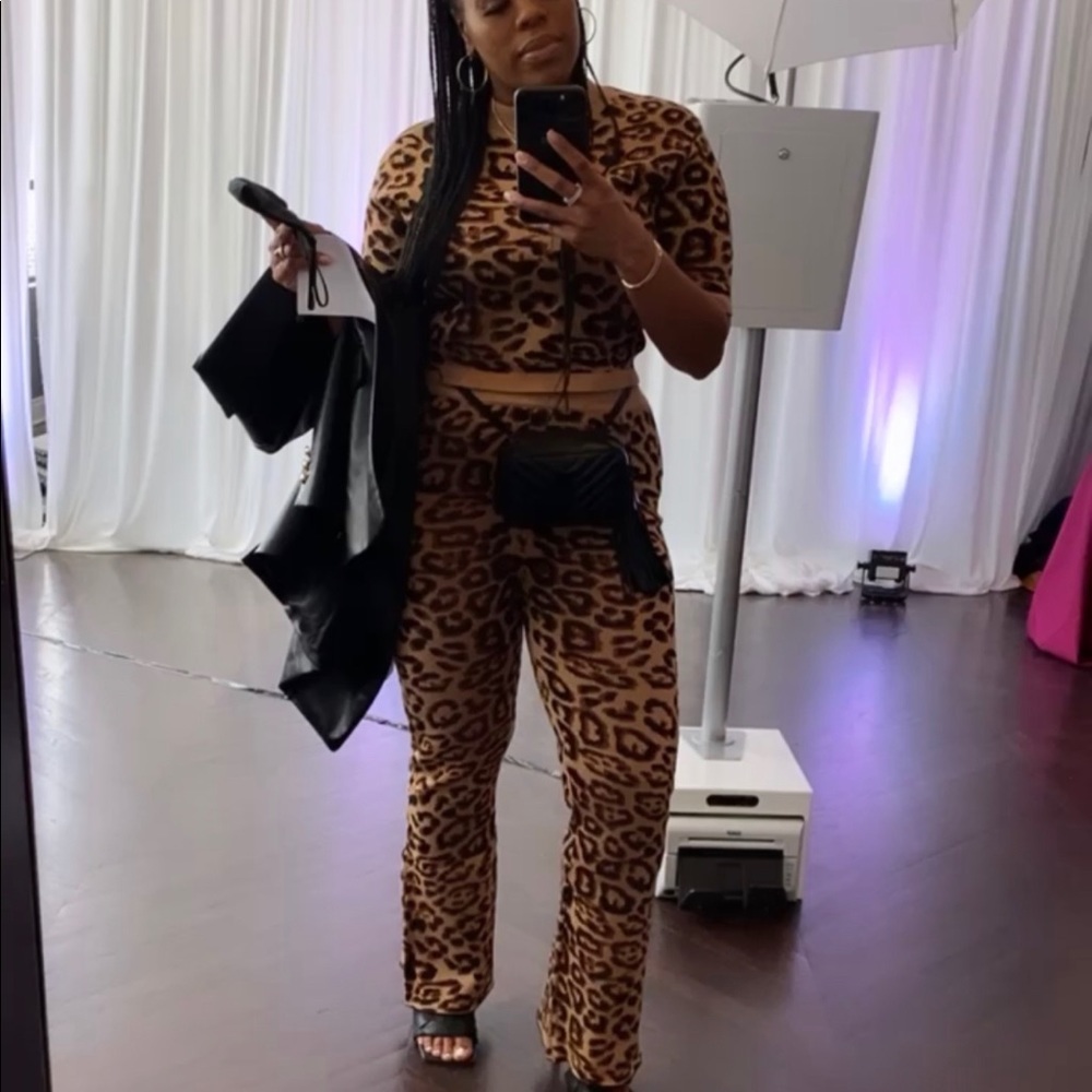 Leopard sweater 2 piece set